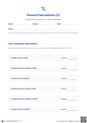 Essential Mixed Percent Calculations | Grade 6 Math