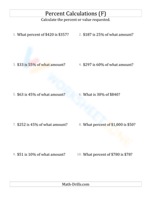Mixed percent calculations