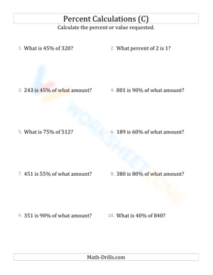 Mixed percent calculations