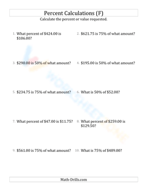Mixed percent calculations