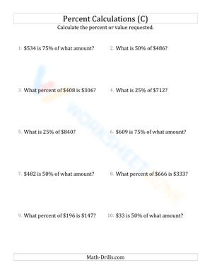 Mixed percent calculations