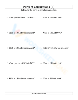 Mixed percent calculations