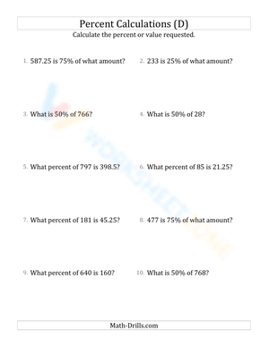 Mixed percent calculations