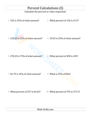 Mixed percent calculations