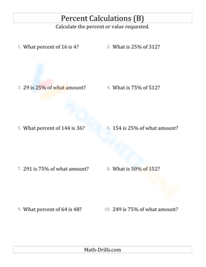 Mixed percent calculations