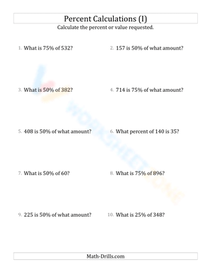 Mixed percent calculations