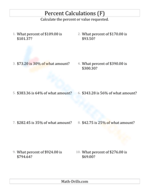 Mixed percent calculations