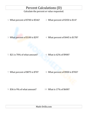 Mixed percent calculations