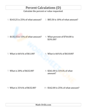 Mixed percent calculations