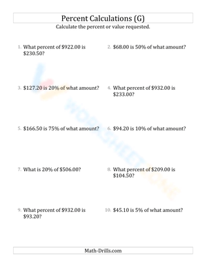 Mixed percent calculations