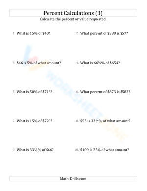 Mixed percent calculations