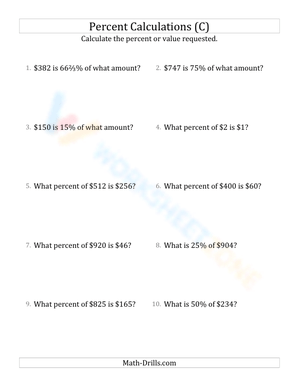 Mixed percent calculations