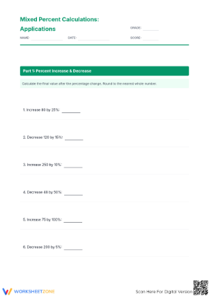 Mixed Percent Calculations: Essential Grade 7 Math Pack