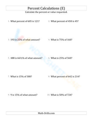 Mixed percent calculations