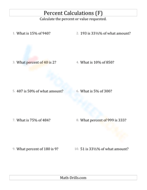 Mixed percent calculations