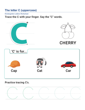 Uppercase Letter C Printable Worksheet | Grade K
