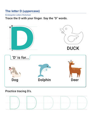 Uppercase Letter D Worksheet | Essential Kindergarten ELA