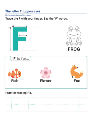 Practice the Uppercase Letter F
