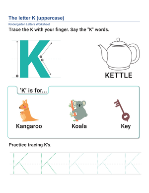 Uppercase Letter K Printable | Kindergarten ELA