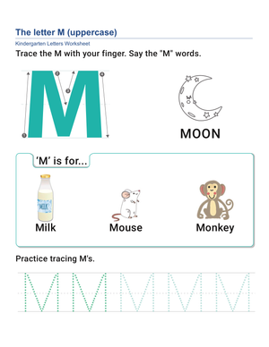 Practice the Uppercase Letter M