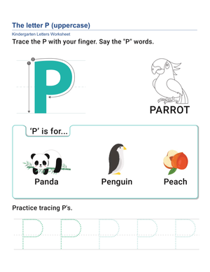 Uppercase Letter P Worksheet