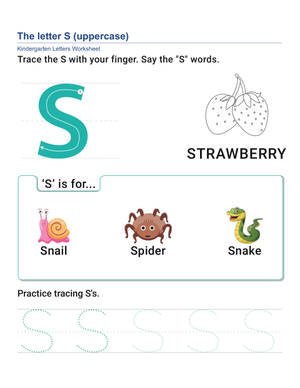 Worksheet for Practicing Letter S (Uppercase)