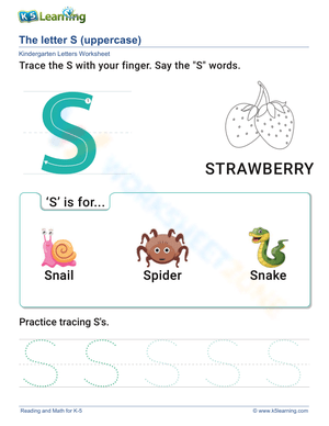 Worksheet for Practicing Letter S (Uppercase)