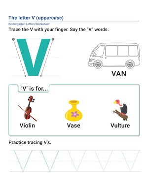 Uppercase Letter V Worksheet | Essential Kindergarten ELA