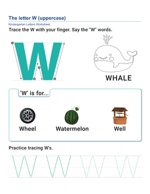 Uppercase Letter W Practice Worksheet