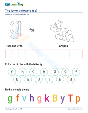 Lowercase Letter g
