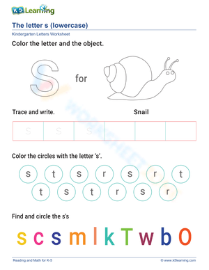 Lowercase Letter s