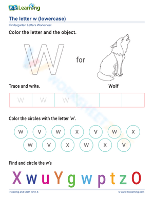 Lowercase Letter w