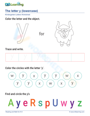 Lowercase Letter y
