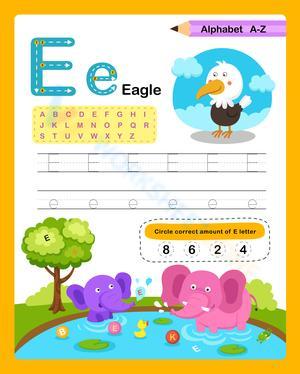 Alphabet Letter E Tracing & Recognition
