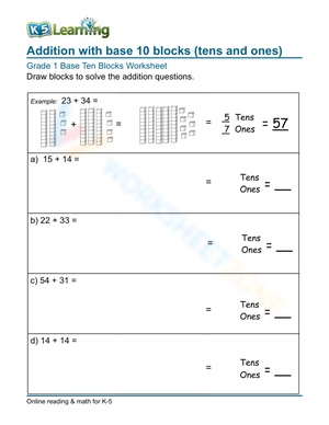 Addition with base 10 blocks 3