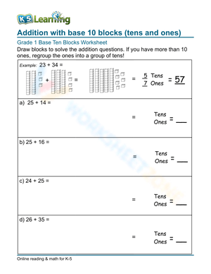 Addition with base 10 blocks 4