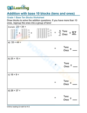 Addition with base 10 blocks 5