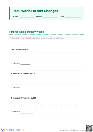 Essential 7.RP.A.3 Worksheet: Real-World Percent Changes