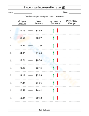 Percent increase/decrease