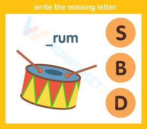 Write the missing letter 15