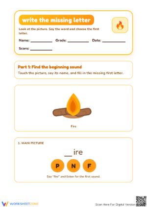 Printable Beginning Sounds Worksheet | Essential Preschool ELA
