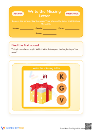 Printable Beginning Sounds Worksheet | Preschool ELA Ready
