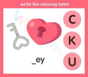 Write the missing letter 21