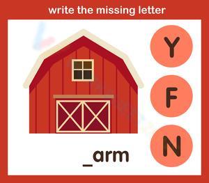 Write the missing letter 22