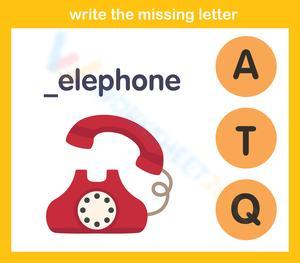Write the missing letter 34
