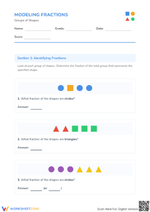 Modeling Fractions Worksheet | Essential Grade 3-5 Math
