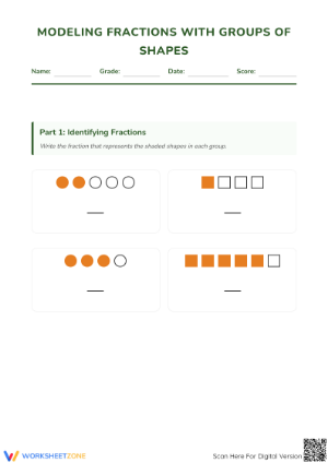 Essential Modeling Fractions with Groups of Shapes | Grade 3