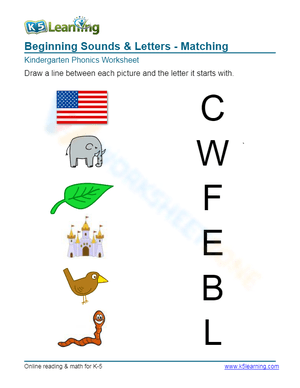 Beginning Sounds & Letters - Matching 2