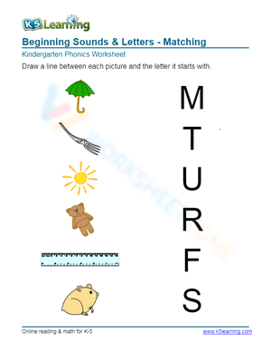 Beginning Sounds & Letters - Matching 3