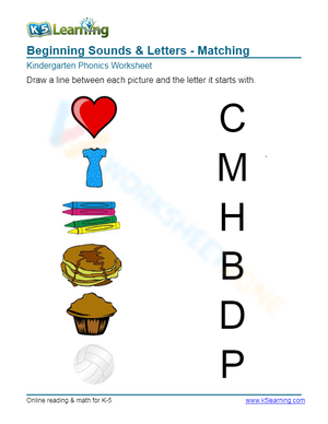 Beginning Sounds & Letters - Matching 5
